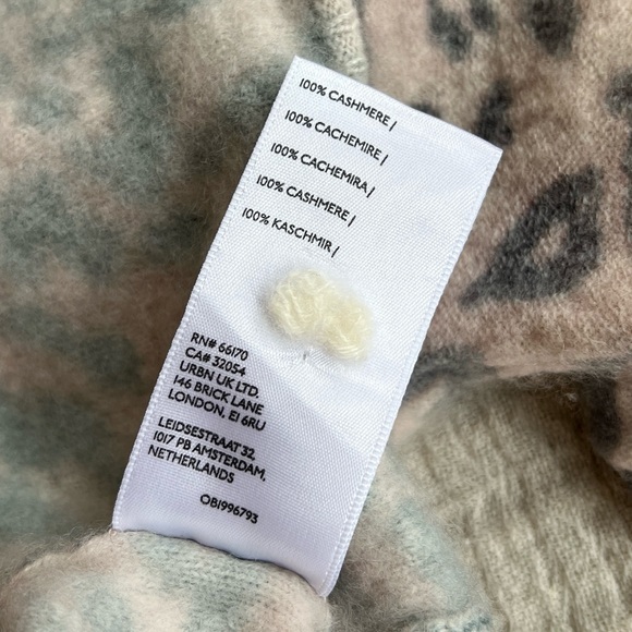 Size Small Maeve Anthropologie Brushed Cashmere Boxy Crop Sweater Cheetah Print - Picture 8 of 10